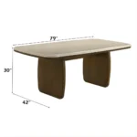 Kasha Dining Table with Natural Marble Top DN04665 By ACME - Image 2