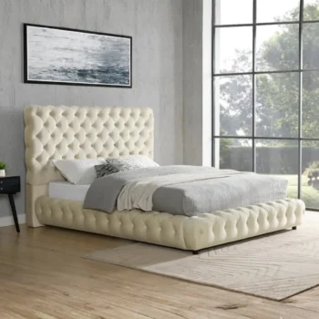 B5115-Q/EK Tufted Beige Modern Beds by McFerran |