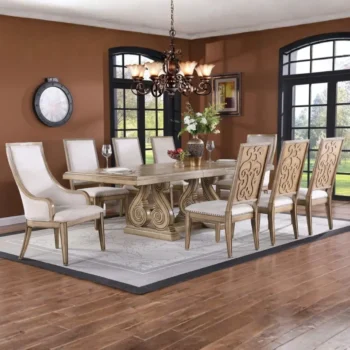 D4100 White Antique Finish 7PC Dining Room Set By McFerran |