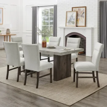 gray dining table set for 6