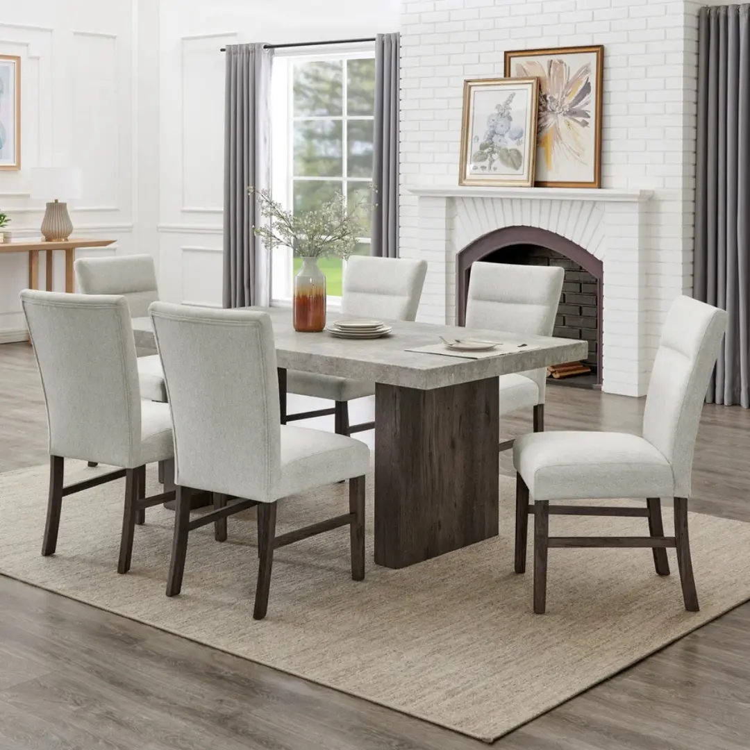 D4201-7Pc Gray Dining Set By Mcferran | Mobilia Cleopatra 3 D4201-7PC Gray Dining Set By Mcferran - Image 1