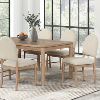 Rheinfall 5 Pc Dining Table Set Natural/Beige | Mobilia Cleopatra