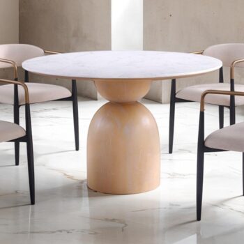 Neasden 5 Pc Dining Table Set – Modern Engineered Stone Design