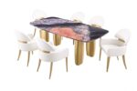 Northolt 5 Pc Dining Table Set – Contemporary Sintered Stone Dining Room Furniture