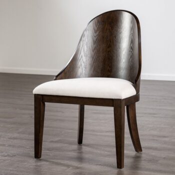 Morden Dark Walnut & Off-White Side Chairs Set of 2 – Transitional