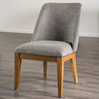 Mandal Side Chair – Transitional Chestnut & Gray Dining Chairs (Set of 2)