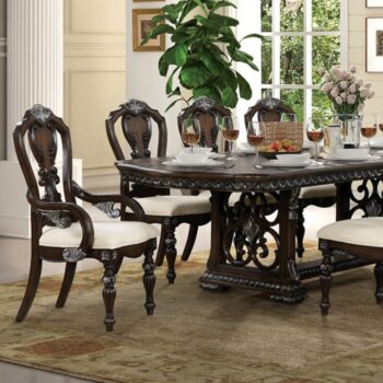 Promenade Dining Table FM31002DB-T-TABLE – Traditional Dark Brown Extendable Table