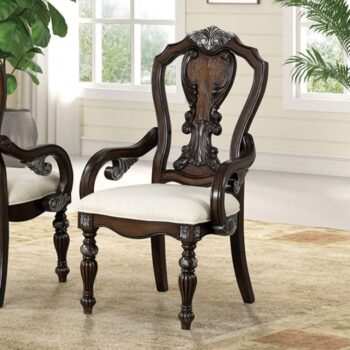 Promenade Dark Brown Dining Table – Traditional Extendable Table with Ornate Detailing