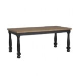 Neue Mills Black Farmhouse Dining Table – Modern Two-Tone Wood Design