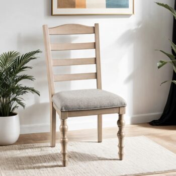 Chesapeake Modern Farmhouse Side Chair Set – Light White Wash