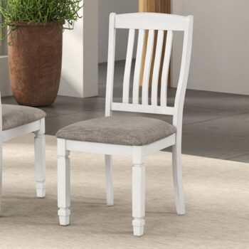 Pendola Side Chair Set of 2 – Rustic White Farmhouse Dining Chairs