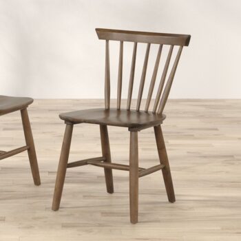 Beale Mid-Century Modern Walnut Spindle Back Dining Chair – Set of 2