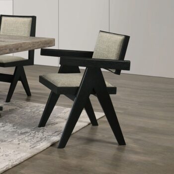 Tottenham Contemporary Black Arm Chairs – Modern Upholstered Dining Chairs