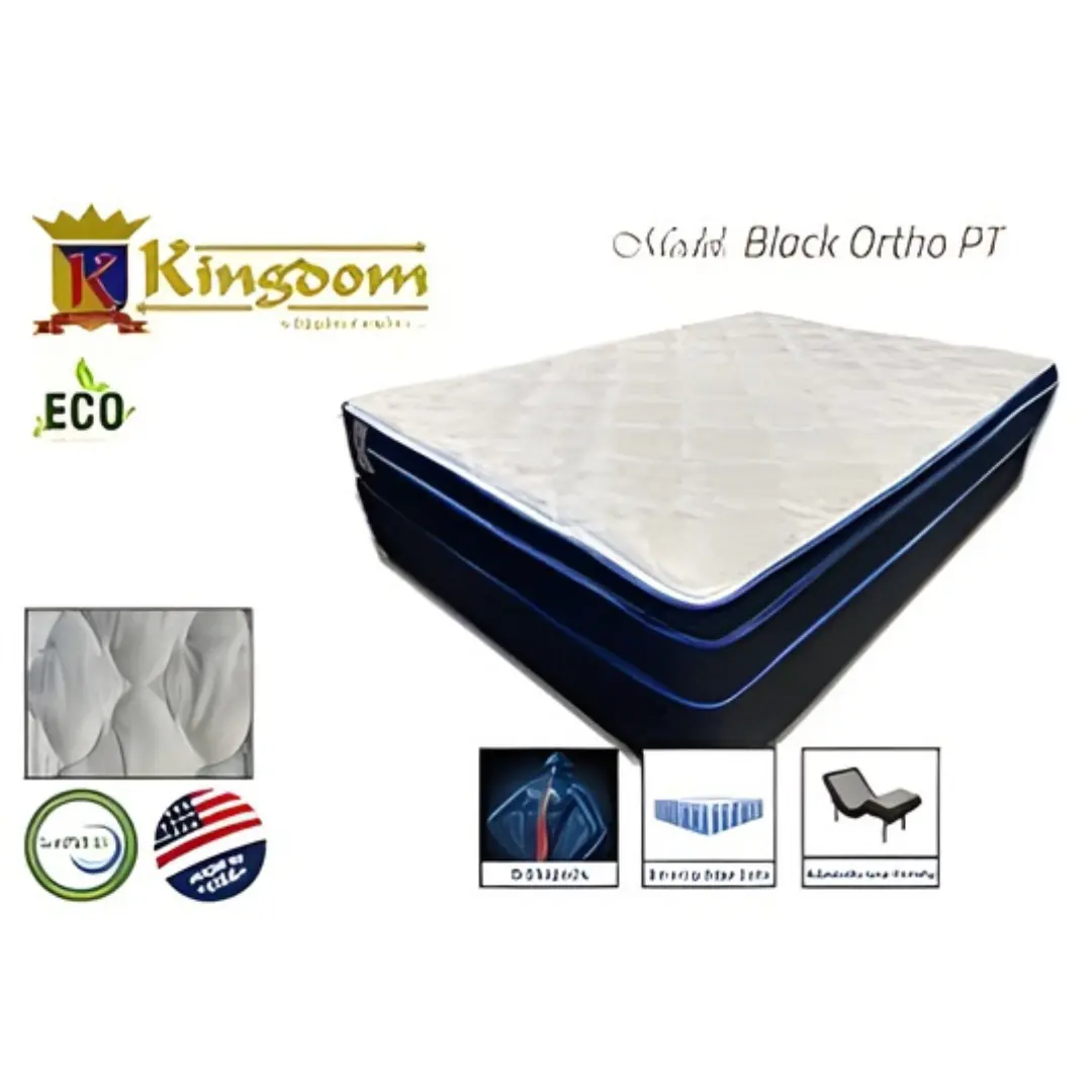 Black Ortho Plush Pt Mattress Firm By Kingdom Mattress | Mobilia Cleopatra 3 Black Ortho Plush PT Mattress Firm By Kingdom Mattress - Image 1