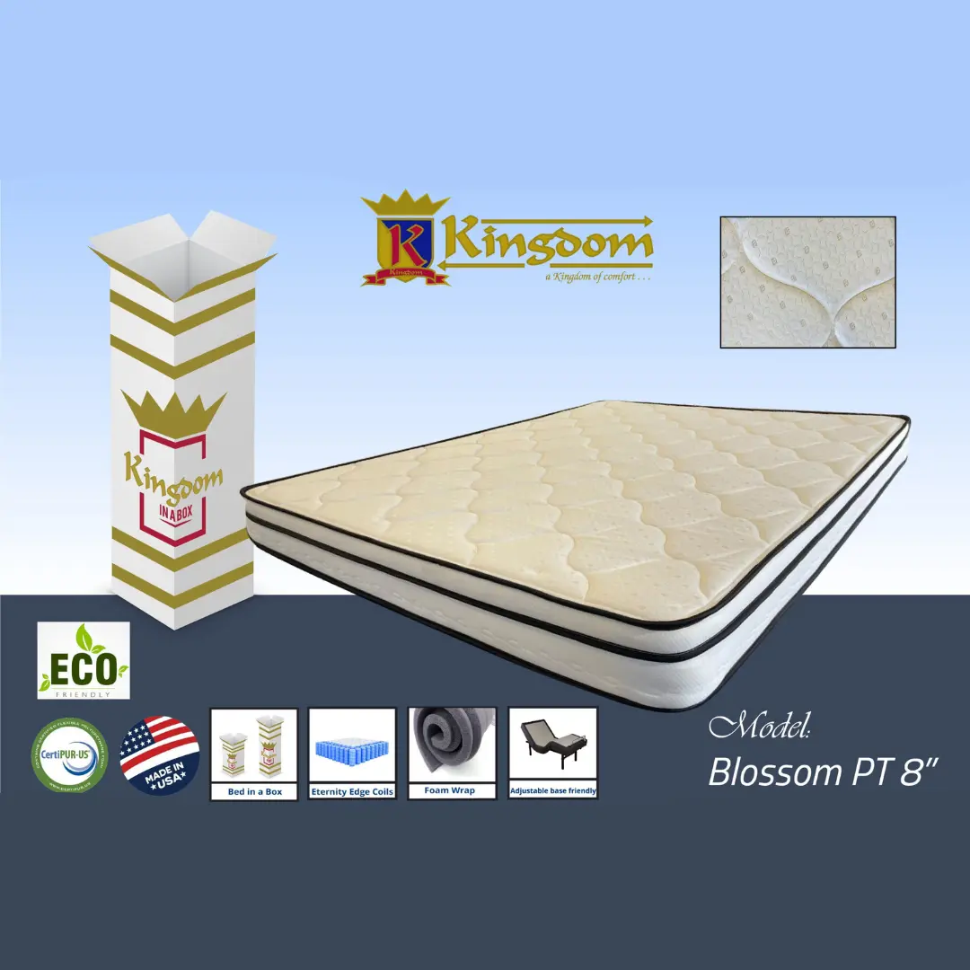 Blossom 8” Mattress By Kingdom Mattress | Mobilia Cleopatra 3 Blossom 8'' Mattress By Kingdom Mattress - Image 1
