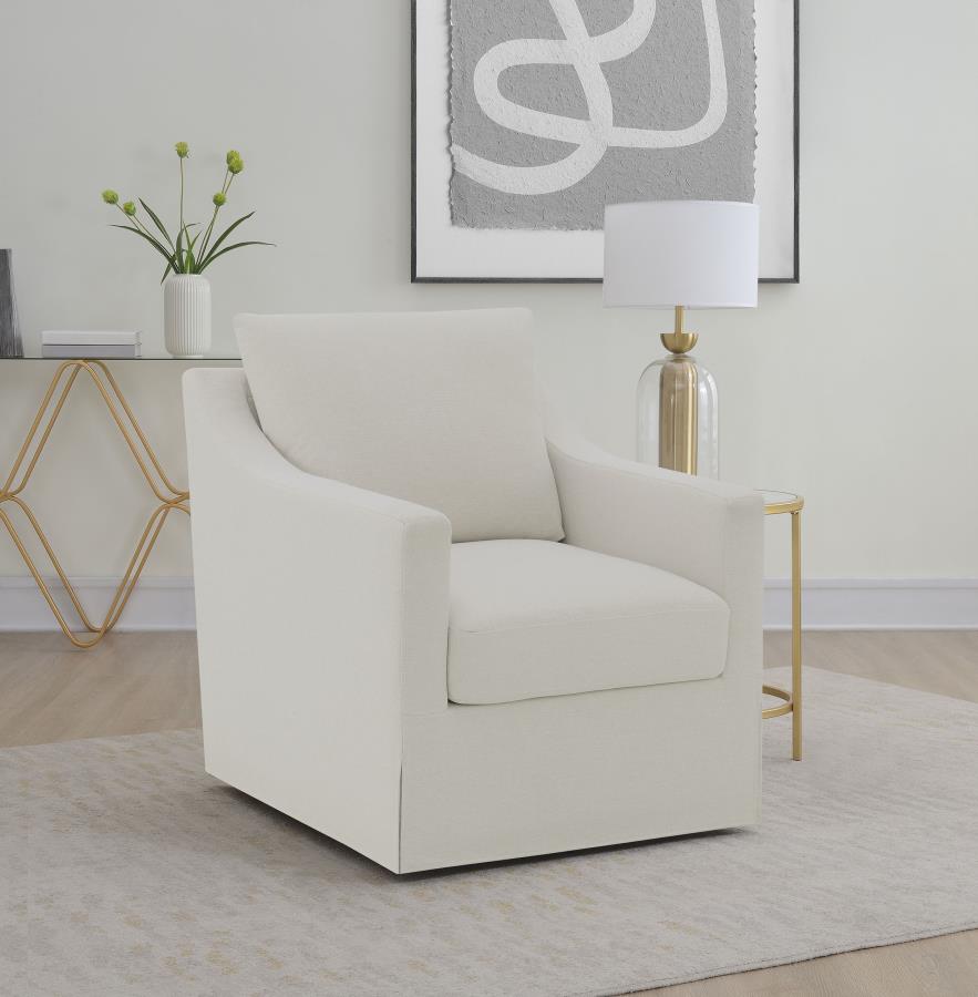 Winter Accent Swivel Chair Beige By Coaster Furniture | Mobilia Cleopatra 3 Winter Accent Swivel Chair Beige