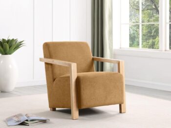 Diego Honey Fabric Accent Arm Chair