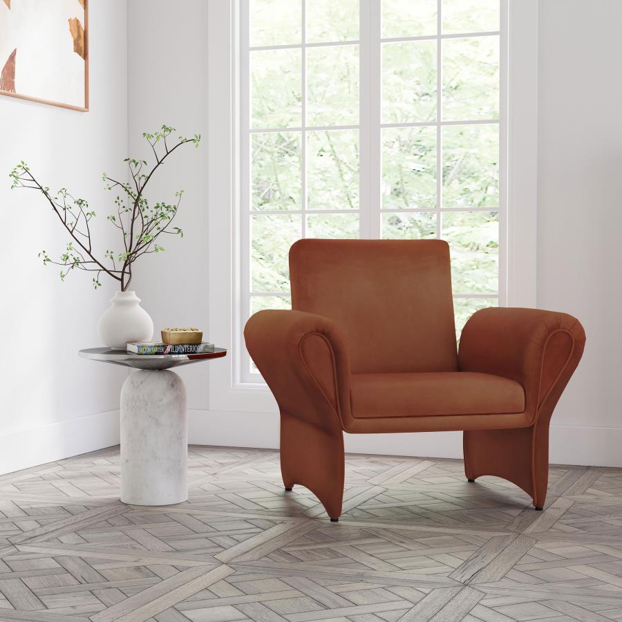Liana Rust Orange Accent Chair By Coaster Furniture | Mobilia Cleopatra 3 Liana Rust Orange Accent Chair