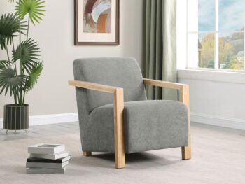Diego Accent Arm Chair with Wood Arms Gray by Coaster Furniture