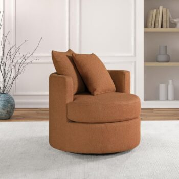 Debbie Swivel Accent Chair Burnt Orange by Coaster Furniture