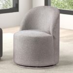 Broager Light Gray Swivel Dining Chair – Modern Boucle Comfort by Furniture of America