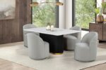 Broager Light Gray Swivel Dining Chair – Modern Boucle Comfort by Furniture of America