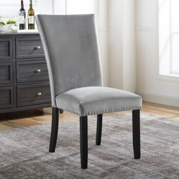 Kian Light Gray Side Chair (2/Ctn) – Elegant Nailhead Dining Chairs by Furniture of America