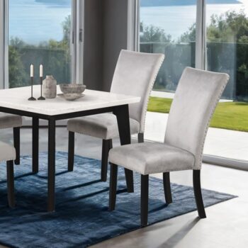 Sabro Square Black & White Marble Dining Table – Contemporary Elegance in Solid Wood