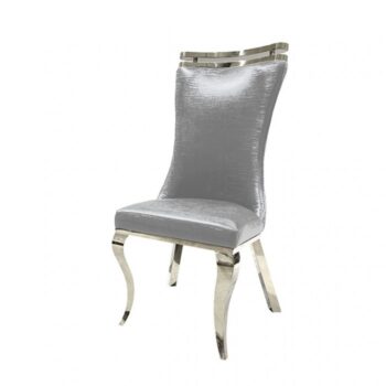 Palazzo Silver Dining Chair – Glam Tiger-Print Upholstered Chair
