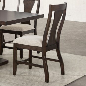 Holsworthy Espresso Side Chairs – Contemporary Slat Back Dining Set (2)