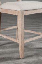 Orbetello Distressed Natural Counter Chair (Set of 2) – Transitional Upholstered Counter-Height Chairs