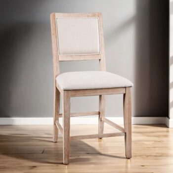 Orbetello Distressed Natural Counter Chair (Set of 2) – Transitional Upholstered Counter-Height Chairs
