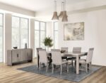 Gristalt Gray Transitional Dining Table – Two-Tone Wood Design
