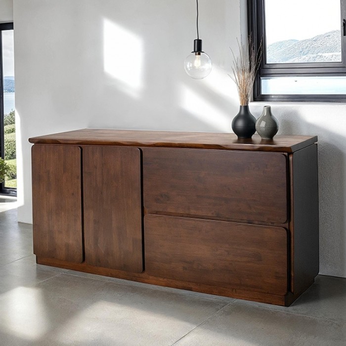 Logstor Sideboard Fm30002Wn-Sv – Mid-Century Modern By Furniture Of America | Mobilia Cleopatra 3 Logstor Mid-Century Modern Walnut Sideboard – Solid Wood Storage FM30002WN-SV