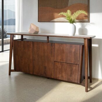 Sargans Mid-Century Modern Walnut Dining Table – Solid Wood FM30006WN-OT
