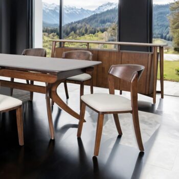 Hadsten Mid-Century Modern Extendable Dining Table – Rich Walnut