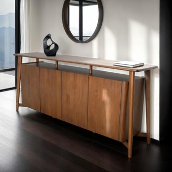 Hadsten 4-Door Sideboard FM30004WN-SV-PK – Mid-Century Modern Walnut Storage Credenza