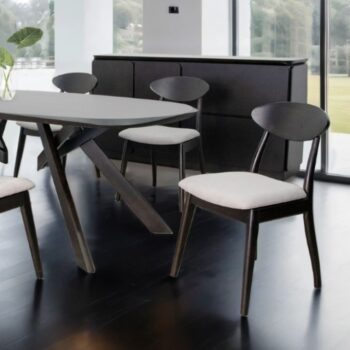 Sargans Black Wenge Mid-Century Modern Solid Wood Dining Table – 82.5"