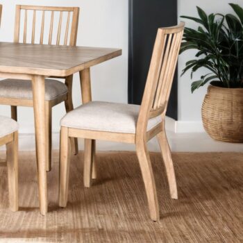 Lakeside Modern Farmhouse Side Chair – Natural Dining Set of 2