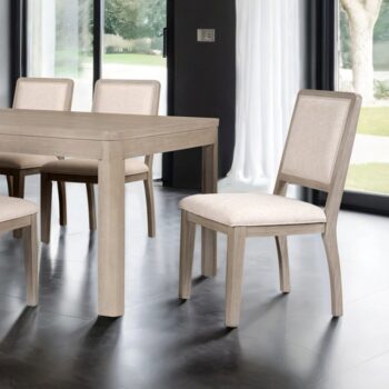 Belize Modern Gray Fog Dining Table – 78" Solid Wood Table