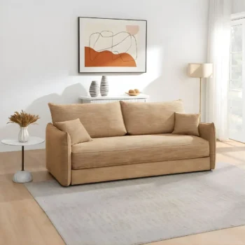 Cadie Sofa Bed with 2 Pillows in Mocha Chenille LV05940 By ACME