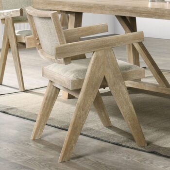 Guisborough Contemporary Oak Arm Chair – Modern Upholstered Dining Chair