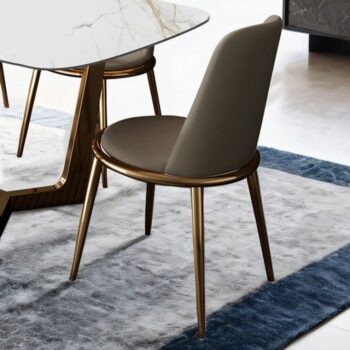 Norelli Side Chair FM3701GD-SC-2PK – Gold & Taupe Contemporary Dining Chairs