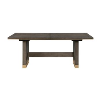 Griffin Dining Table in Brown Finish with Gold Tipping