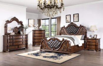 Esparanza Traditional Bed in Brown Cherry – Queen, King, Cal King