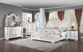 Esparanza 4 Pc Queen Bedroom Set Pearl White – Luxury Traditional Design