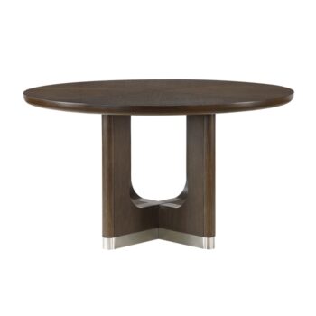 Clara Dining Table in Wire Brushed Brown Finish