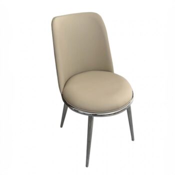 Norelli Side Chair (2/CTN) FM3701SV-SC-2PK – Contemporary Silver & Taupe Upholstered Dining Chairs