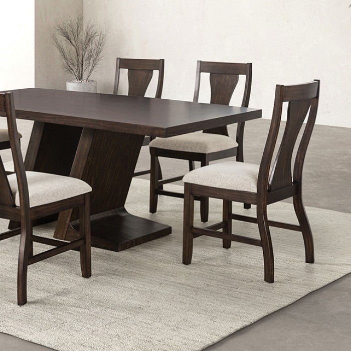 Holsworthy Espresso 7 Pc Dining Table Set Contemporary By Furniture Of America | Mobilia Cleopatra 3 Holsworthy Contemporary Espresso Dining Table – 72"