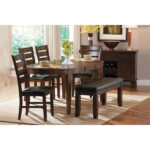 Ameillia Bench in Dark Oak finish By Homelegence - Image 2